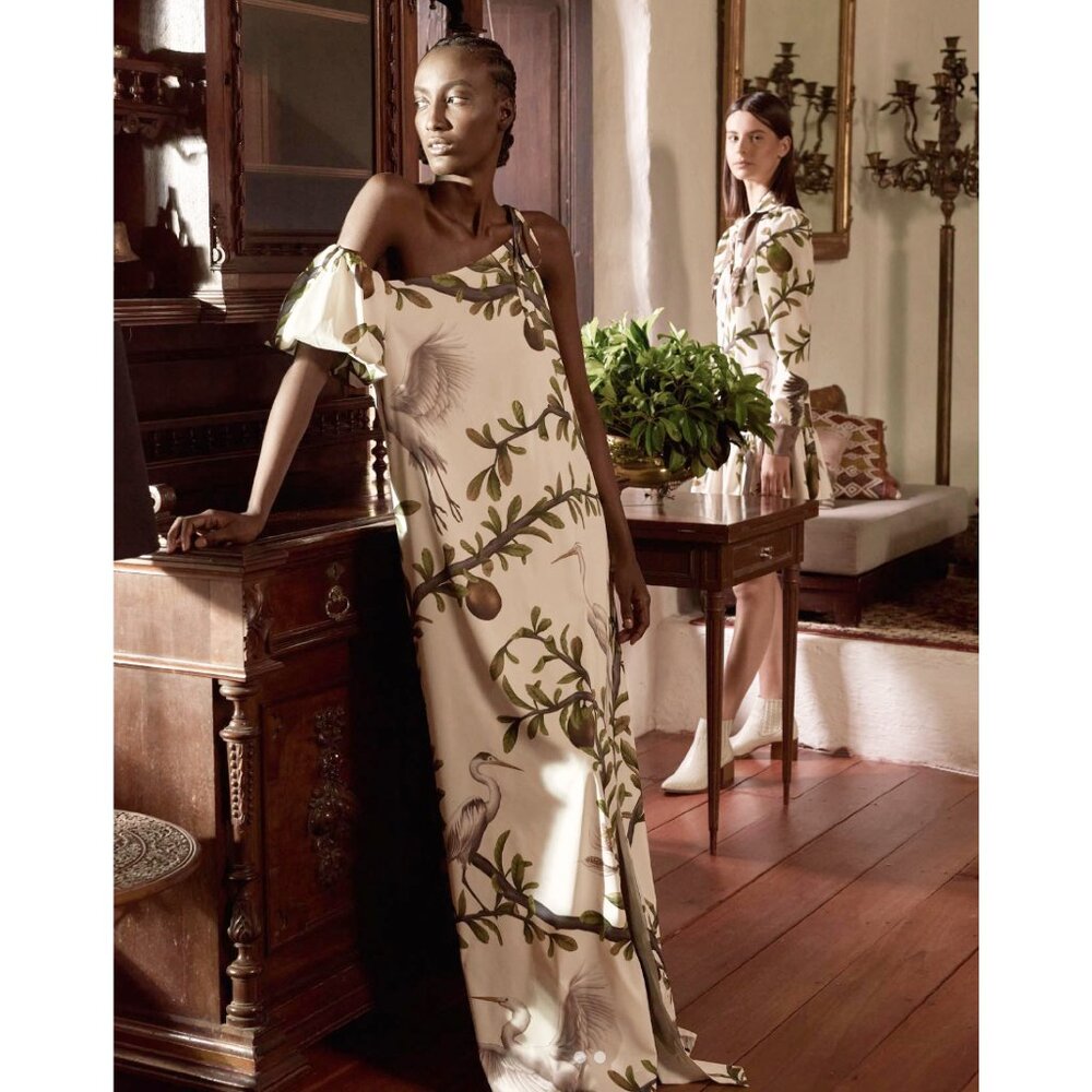 Zunilda Gutierrez Heron & Lily Botanical Maxi Dress